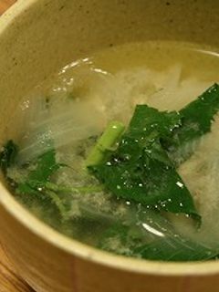 新玉ねぎとモロヘイヤの味噌汁♪-レシピのメイン写真