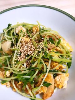 豆苗ちくわ卵の簡単炒めもの-レシピのメイン写真