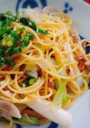 ネギとニラの和風パスタ-レシピのメイン写真