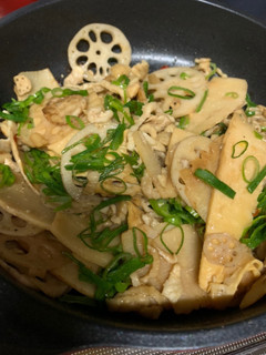 筍と蓮根と鶏皮の中華風炒め-レシピのメイン写真
