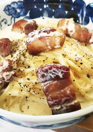 お手軽❗️全卵でカルボナーラ-レシピのメイン写真