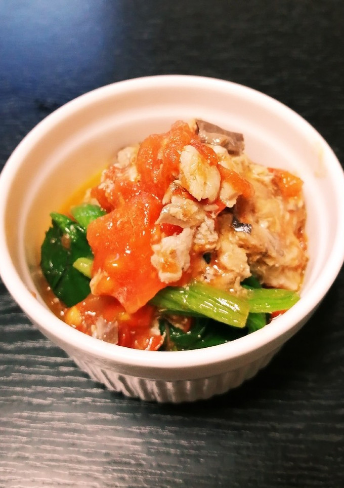 鯖缶とトマトのマヨソテー-レシピのメイン写真