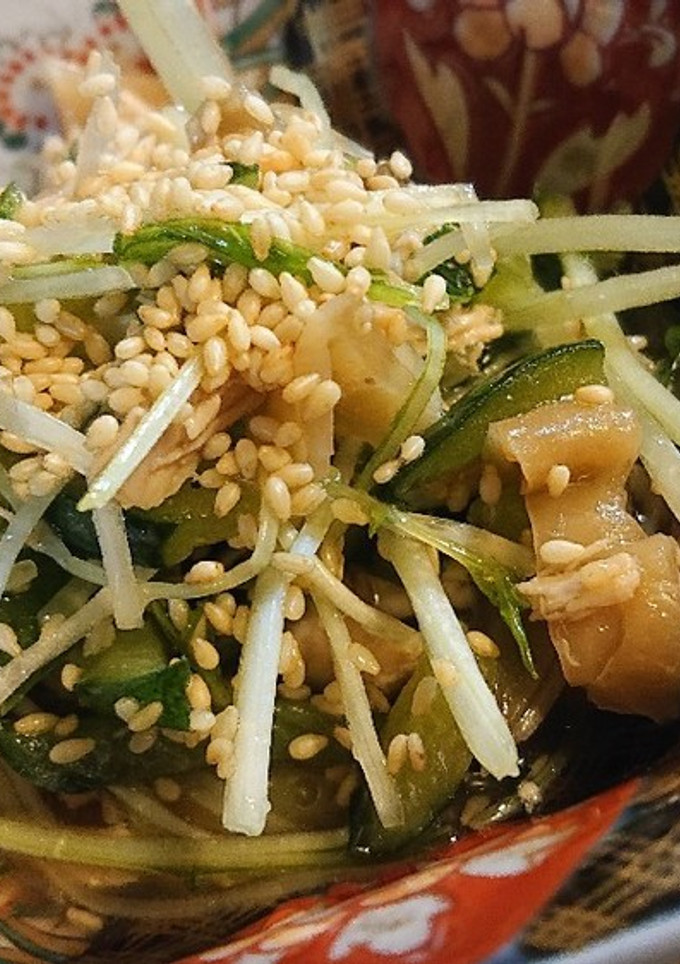 ささみと水菜のごまポンザーサイ和え-レシピのメイン写真