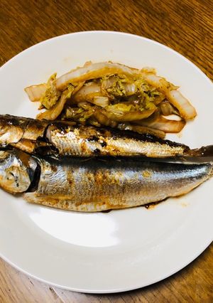 イワシとISHII365肉のソースで一皿-レシピのメイン写真