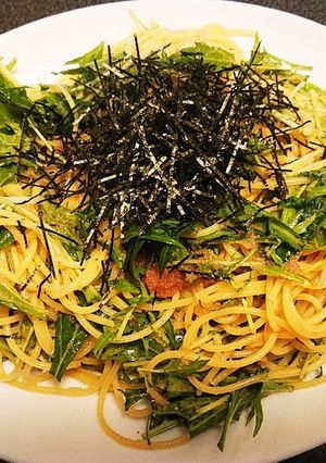 水菜と明太子の冷製パスタ-レシピのメイン写真