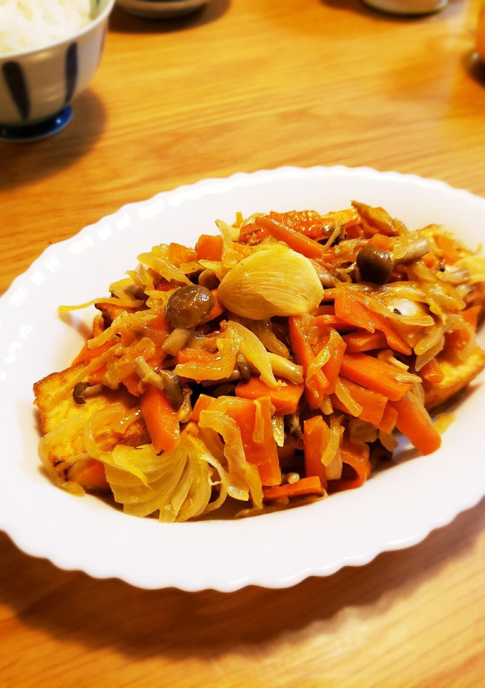 厚揚げ豆腐のにんにく白だし牛乳炒め煮-レシピのメイン写真