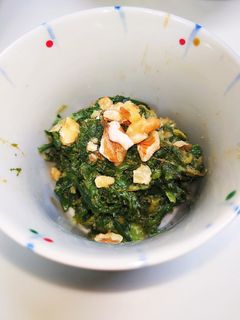 菊菜(春菊)のピーナッツバター和え-レシピのメイン写真