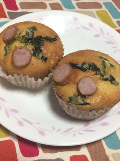 超簡単☆ほうれん草とウインナーのマフィン-レシピのメイン写真