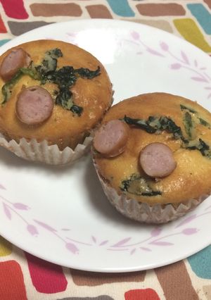 超簡単☆ほうれん草とウインナーのマフィン-レシピのメイン写真