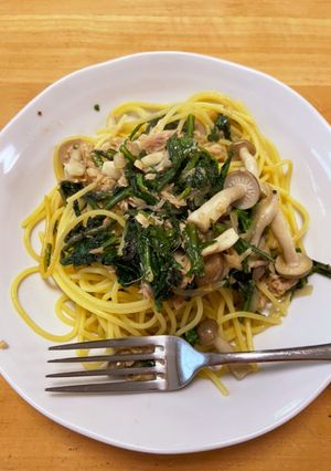 春菊の和風パスタ-レシピのメイン写真