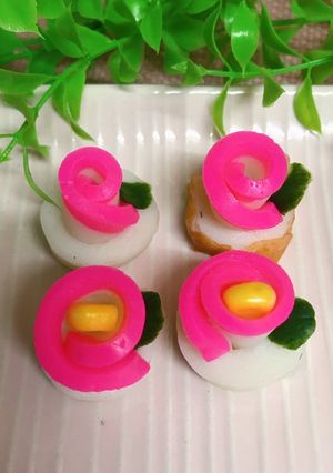 椿の花が咲きました（かまぼこ）-レシピのメイン写真