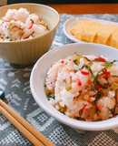 栄養満点！カブの葉と桜えびの簡単混ぜご飯