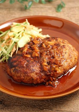 簡単！煮込み風ジャンボハンバーグ-レシピのメイン写真