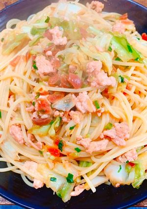 カリカリ梅の和風パスタ-レシピのメイン写真