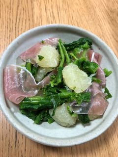 菜の花とザボンの生ハムサラダ-レシピのメイン写真