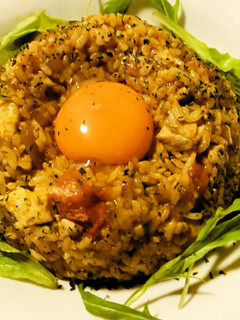生玉オムライス●チキンライスに卵黄のせて-レシピのメイン写真