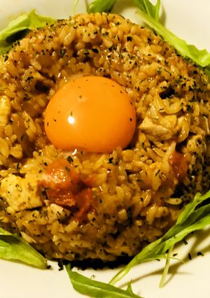 生玉オムライス●チキンライスに卵黄のせて-レシピのメイン写真