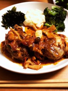 トマト煮込みチーズインハンバーグ-レシピのメイン写真