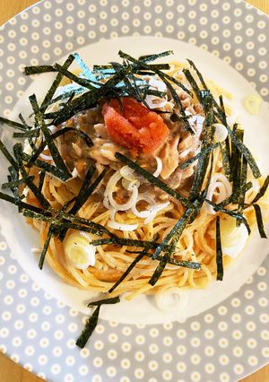 あるものアレンジ♫たらこ納豆の満腹パスタ-レシピのメイン写真