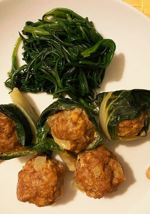 白菜か青梗菜でレンジ・シューマイ-レシピのメイン写真