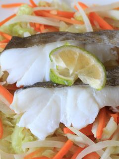 白身魚と野菜のレンジ蒸し-レシピのメイン写真