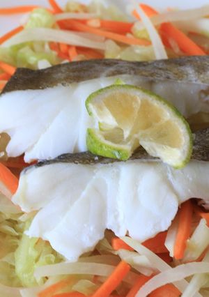 白身魚と野菜のレンジ蒸し-レシピのメイン写真