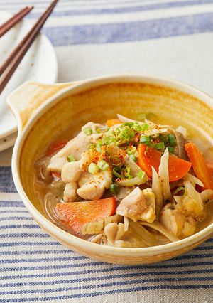 糀甘酒と液みそで！鶏のもつ煮風-レシピのメイン写真