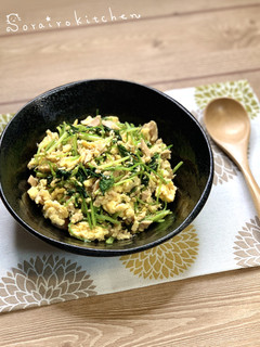 手軽に親子丼の味*三つ葉香るツナたま炒め-レシピのメイン写真