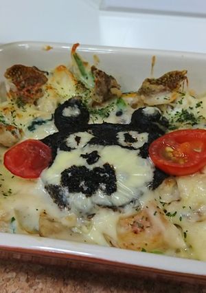 鯛とあさりの　のりソースグラタンだもん-レシピのメイン写真