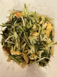 水菜と油揚げの梅炒め-レシピのメイン写真