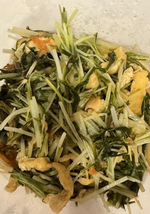 水菜と油揚げの梅炒め-レシピのメイン写真