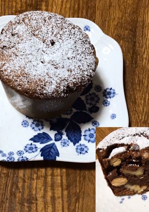 チョコレートカップケーキ＊ナッツ入り-レシピのメイン写真