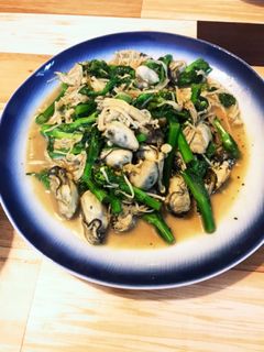 牡蠣と菜の花のガーリックバター炒め-レシピのメイン写真