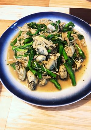 牡蠣と菜の花のガーリックバター炒め-レシピのメイン写真