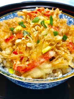 ささ身とえのき・パプリカのかき揚げ天丼-レシピのメイン写真