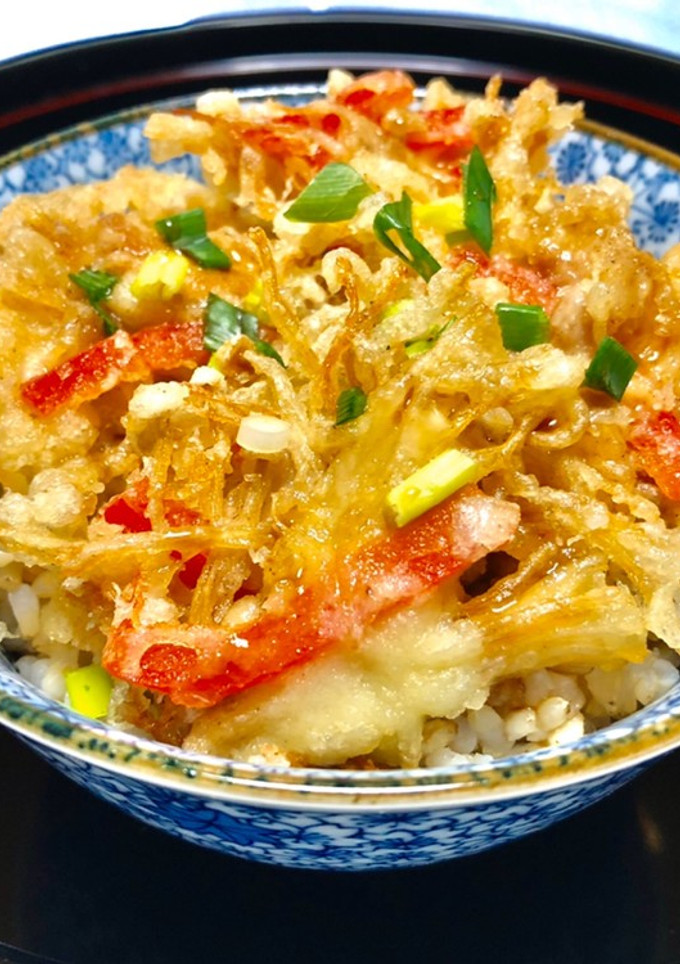 ささ身とえのき・パプリカのかき揚げ天丼-レシピのメイン写真