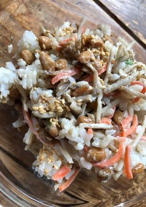納豆とゴボウサラダのたっぷりごまご飯-レシピのメイン写真