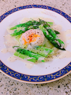 簡単♪アスパラ&温泉卵のシーザーサラダ♪-レシピのメイン写真