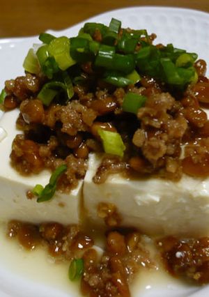 甘うまひき肉納豆☆のせ　豆腐-レシピのメイン写真