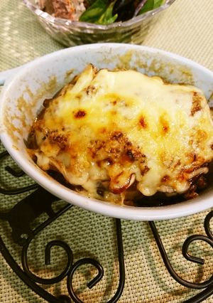 牛舞茸巻きのナス重ねチーズ焼き-レシピのメイン写真