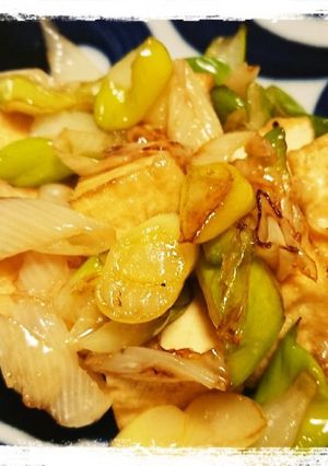 厚揚げと下仁田ねぎの塩炒め-レシピのメイン写真