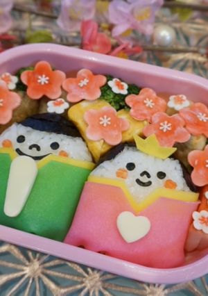 ひなまつり 桃の花 飾り 弁当 餃子の皮-レシピのメイン写真