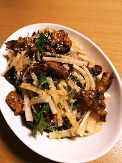 鶏皮カリッと美味しい春雨サラダ-レシピのメイン写真