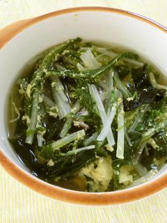 しいたけと水菜の中華スープ-レシピのメイン写真