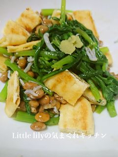 春菊と油揚げのジャコ納豆あえ-レシピのメイン写真