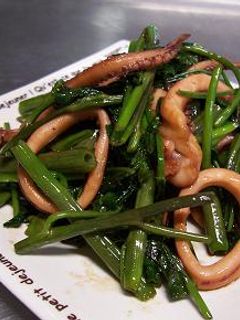 イカ&空芯菜の炒め物♪-レシピのメイン写真