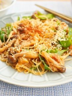ポリ袋活用!焼き鳥缶で春雨のチャプチェ-レシピのメイン写真