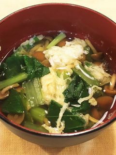 なめこと青菜のかきたま汁-レシピのメイン写真