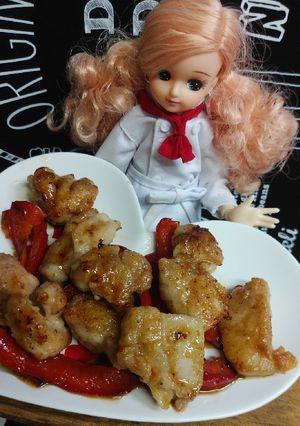 リカちゃん♡鶏肉パプリカソテーバルサミコ-レシピのメイン写真
