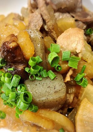 ウチのアレ♡うまっ！豚蒟蒻大根の炒り煮-レシピのメイン写真